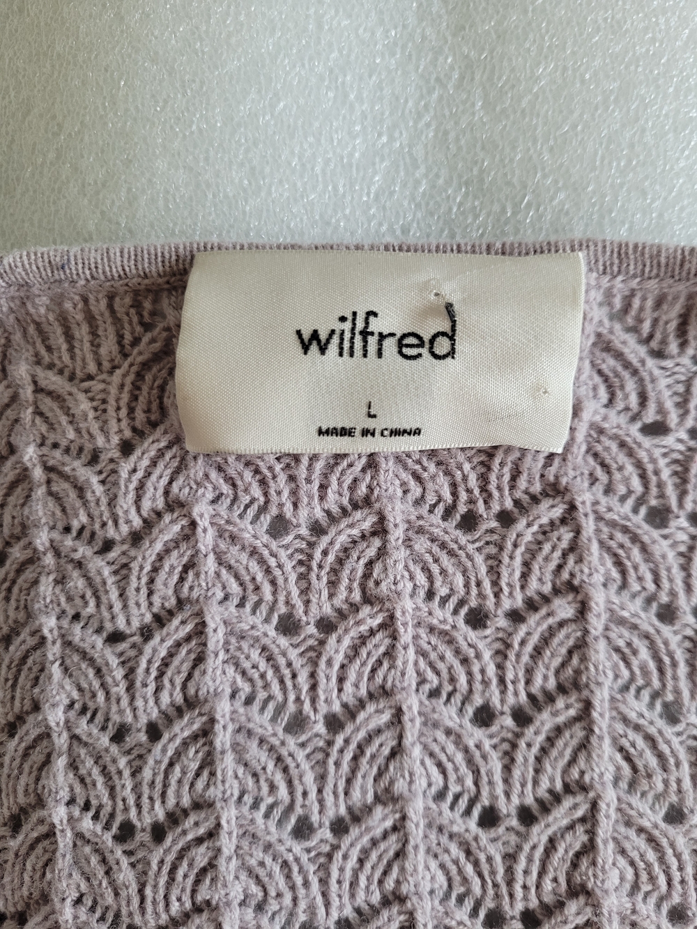 Wilfred Dear Merino Blend Faux wrap sweater Lavender Large Soft Girl - Picture 8 of 12